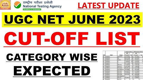 Ugc net june 2023 Cut off list Category wise expected #studybharat #Amanvohra #9888523440