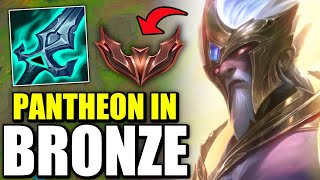 CHALLENGER PANTHEON VISITS BRONZE ELO! (FULL BUILD 27MIN, 68000 DAMAGE)