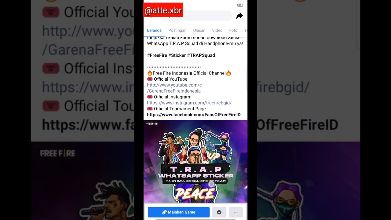 Cara Download Free Fire Trap Whatsapp Sticker Youtube