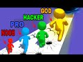 NOOB VS PRO VS HACKER VS GOD in Color Run Stickman 3D
