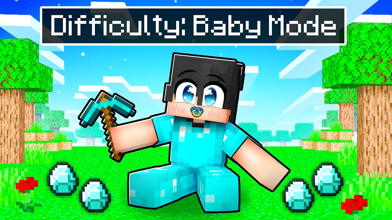 We Played Minecraft In BABY MODE! - YouTube