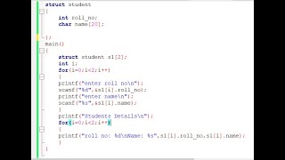 Structures with array in c language