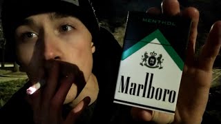 Smoking a Marlboro Black Menthol Cigarette - Review