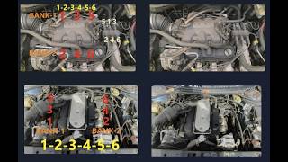 1990–2010 Dodge Chrysler 3.3L V6 Engine Firing Order, Cylinder and Coil Numbers (Bank-1 and Bank-2)