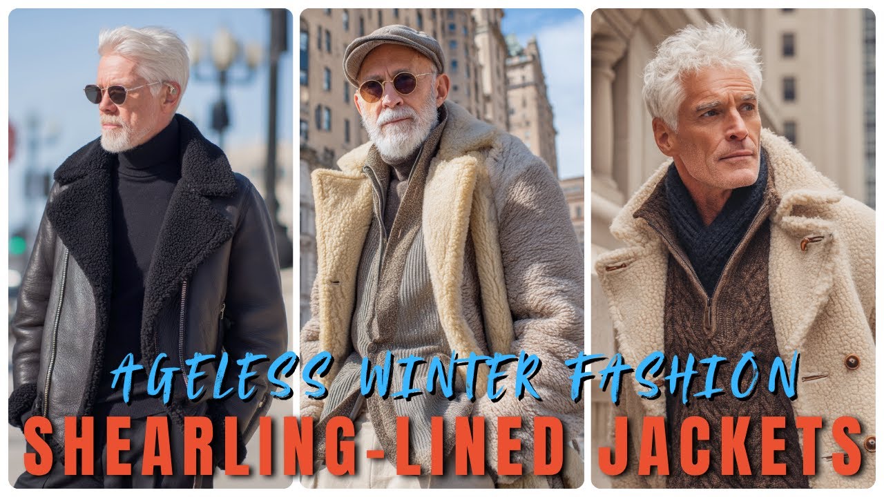 20 зимних образов для мужчин старшего возраста с куртками на овчине — мужская мода