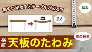 【 DIY 】何キロ乗せるとテーブルが反る?!【検証天板のたわみ】 【マルトクショップ 】