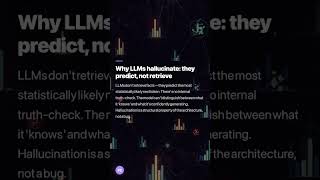 LLMs don't retrieve facts — they predict the most statistically likely next token. No internal truth