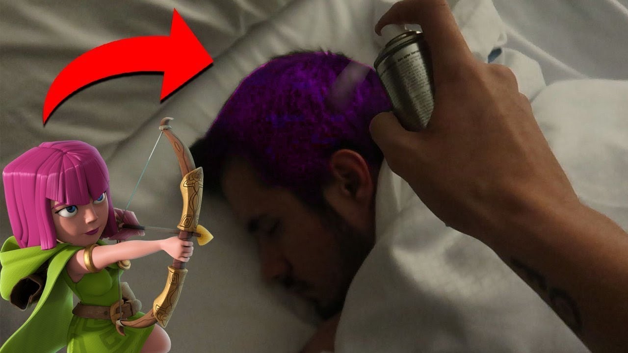 ¡LE TIÑO EL PELO DE ROSA MIENTRAS DUERME! BROMA A ANIKILOGAMER ¡PELO DE ...