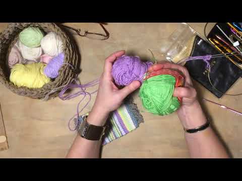 КАК ВЯЗАТЬ НИТКОЙ В ТРИ СЛОЖЕНИЯ ОТ ОДНОГО МОТКА БЕЗ ПЕРЕМОТКИ.