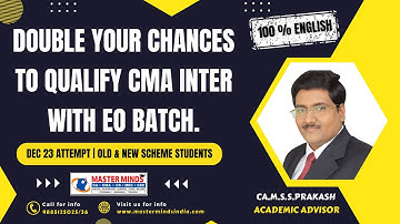 ENGLISH | CMA Inter 2016 & 2022 Syllabus | EO Batch Dec 23 Attempt | Double Your Chances to Qualify
