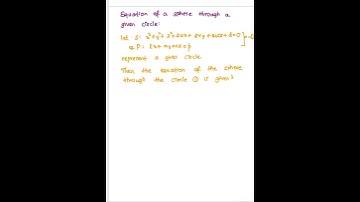 Sphere through a given circle - Working rule || RCUB || semester end exam notes