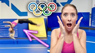 I try Zmeskal’s TRIPLE WHIP BACK Olympic pass! *Floor Exercise