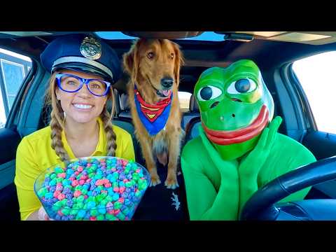 Frog Steals Puppy from Police & Rubber Ducky in Car Ride Chase!
