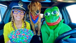 Frog Steals Puppy from Police & Rubber Ducky in Car Ride Chase!