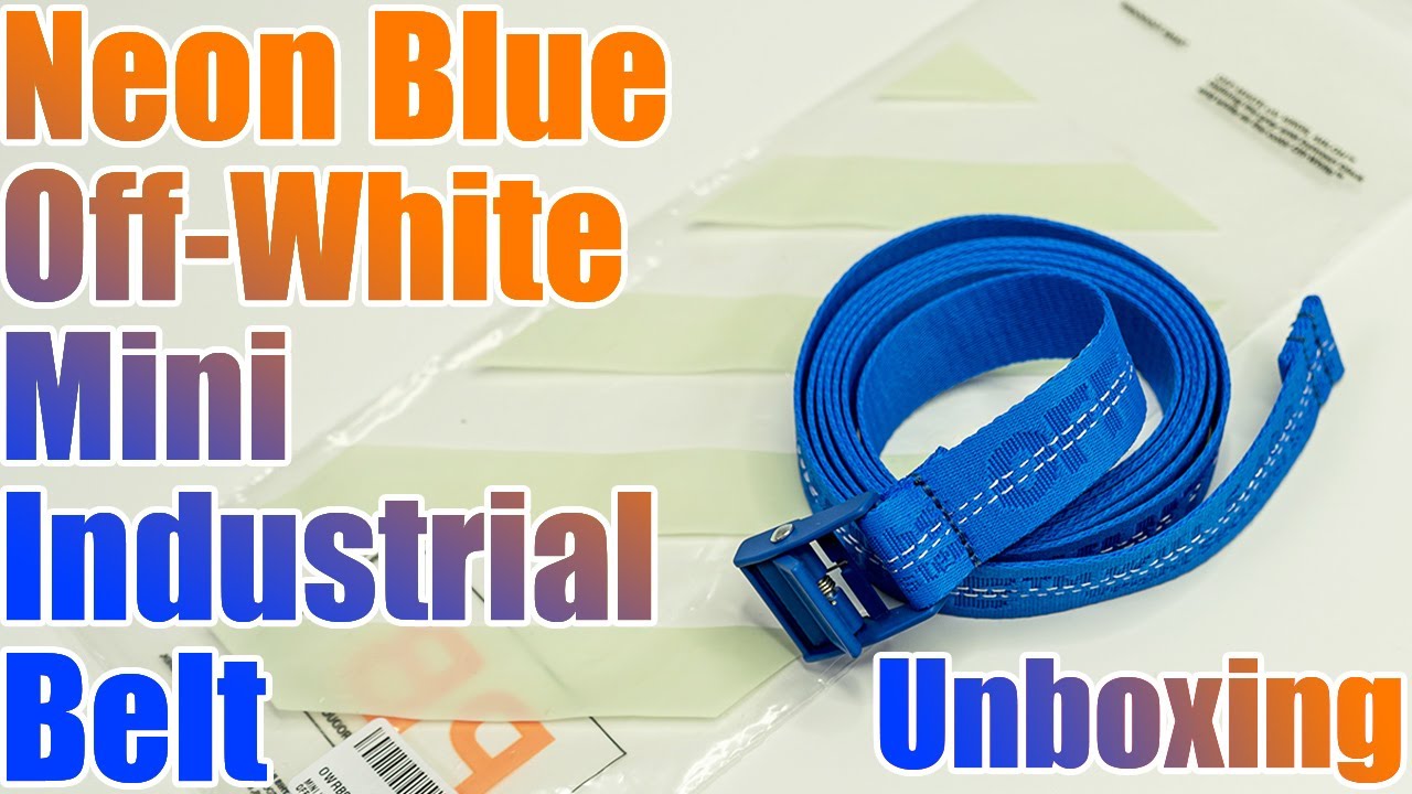 Neon Blue Off-White Mini Industrial Belt Unboxing