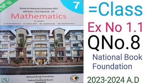 Mathematic Class 7 Exercise 1.1 Question No 8 National Book Foundational