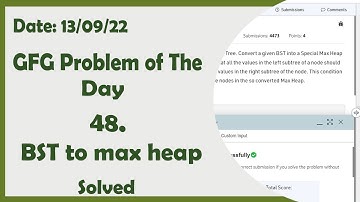 BST to max heap || C++ || GFG Daily Problem