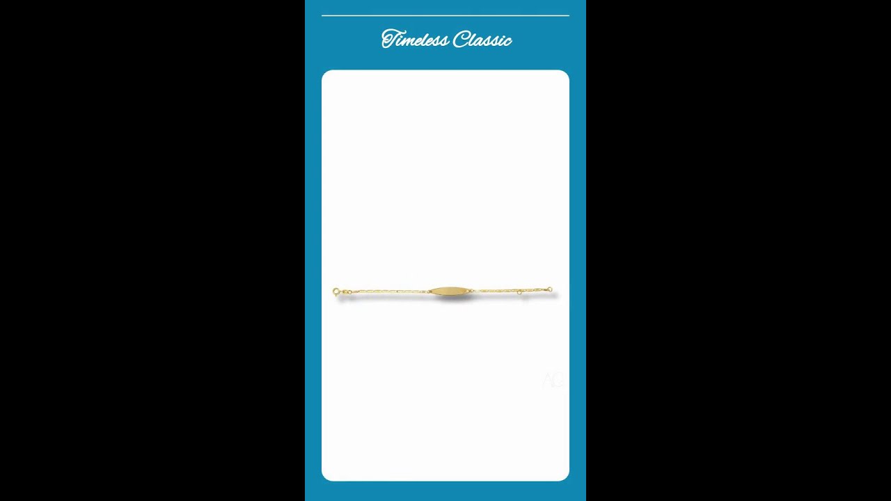 Elegant solid 18k gold id kid's bracelet with free engraving