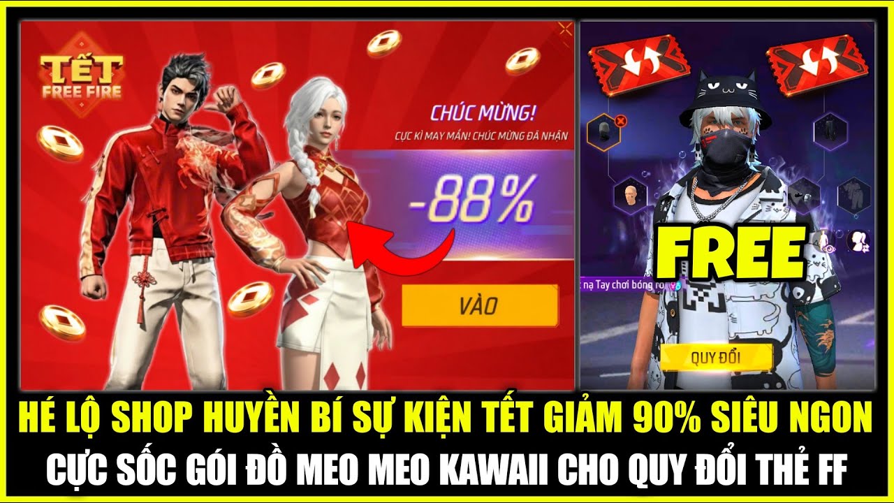 Hé Lộ SHOP HUYỀN BÍ TẾT Giảm 90% Siêu Ngon, Bất Ngờ Quy Đổi Thẻ FF Có ...