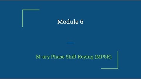 Digital Communication: 4.6 Bandpass Modulation by Prof. Biju Balakrishnan