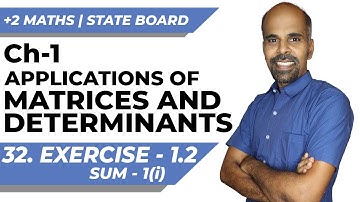 Class 12 | Ex - 1.2 | Q.No. 1(i) | Applications of Matrices & Determinants | State Board | ram maths