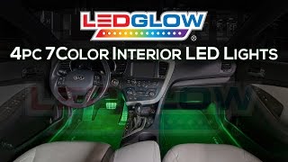 LEDGlow | 4pc 7 Color LED Interior Car Lights and Truck Lights