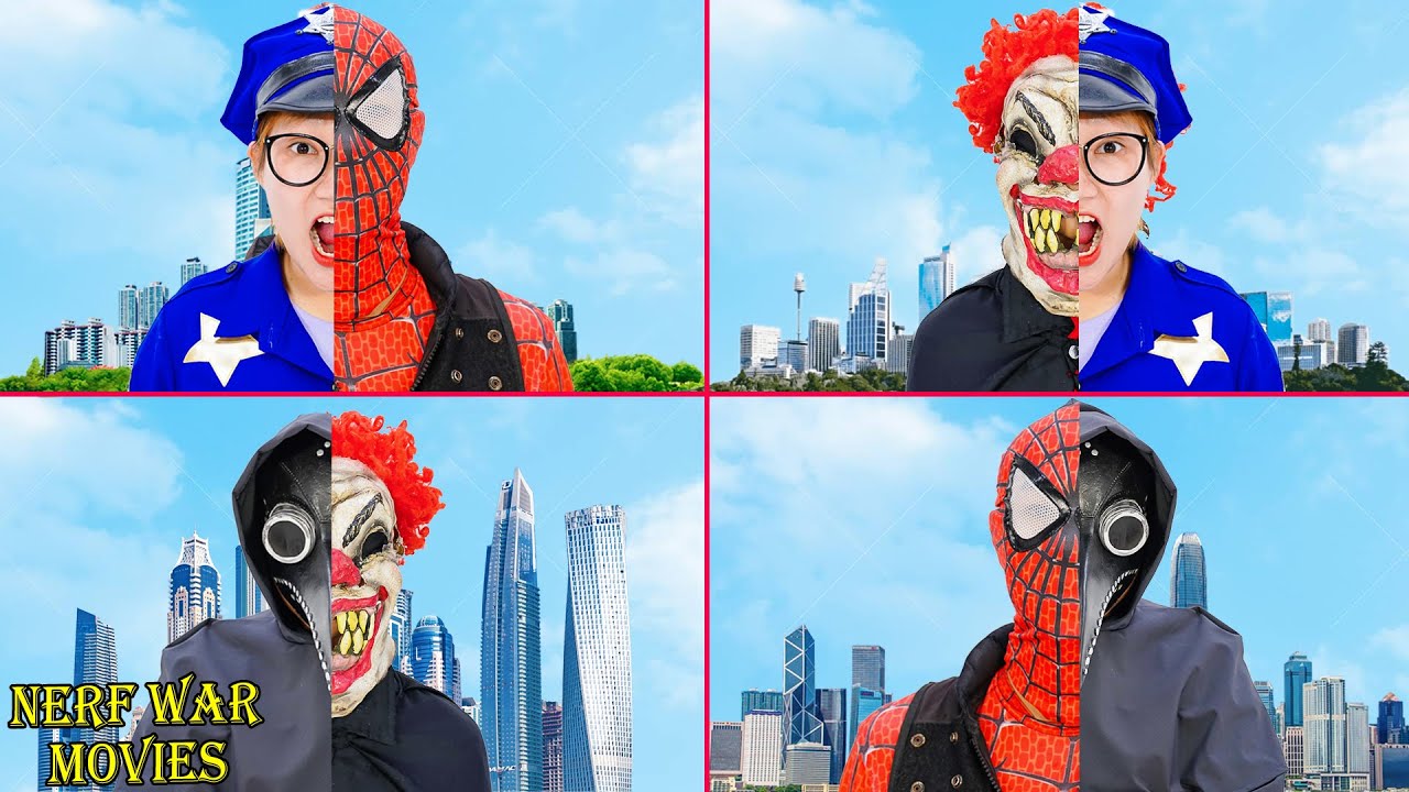 SWAT XShot Nerf Guns Fight Against Criminal Group Defeat Killer Clown