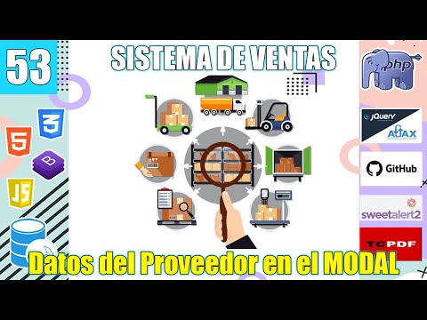 53 CARGAR datos del PROVEEDOR en el MODAl en el SISTEMA DE VENTAS(PHP y MySql)FullStack