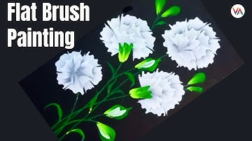 HOW TO PAINT CARNATIONS | CARNATION FLOWERS PAINTING IN ACRYLIC | ONE STROKE CARNATIONS BY VANISHREE