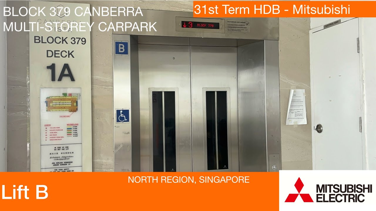 HDB Block 379 (MSCP) Canberra (Sembawang) || Mitsubishi Elevator (Lift B) 🚘 