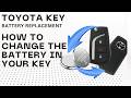 Toyota car key remote fob how to change the battery