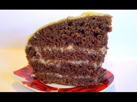 Видео рецепт Бисквитный торт с заварным кремом