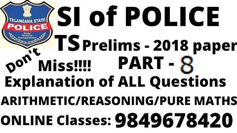 TS SI previous paper explanation/prelims 2018 explanation part-8