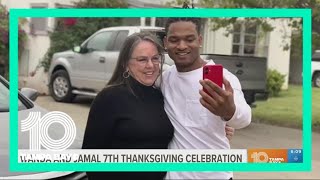 Wanda and Jamal celebrate 7th Thanksgiving together after wrong text goes viral