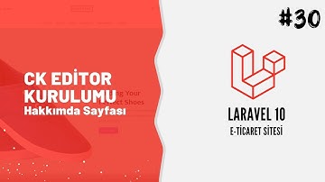 Laravel 10 ile Alışveriş Sitesi Ders 30 -  CkEditor Kurulumu