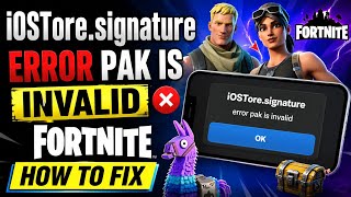 iostore.signature error pak is invalid Fortnite Fix | Fortnite error ESP Inst Problem today Solution