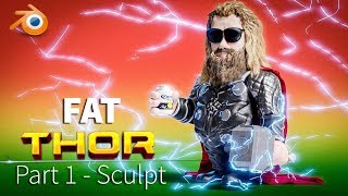 Avengers Fat Thor - 3D Sculpt Timelapse 1 of 2