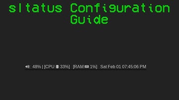 slstatus the Suckless Status Monitor