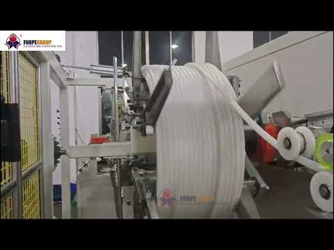 Automatic pipe coiling and strapping machine for Middle East factory