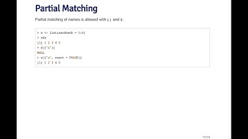 R Programming - Subsetting R Objects: Partial Matching by Johns Hopkins University