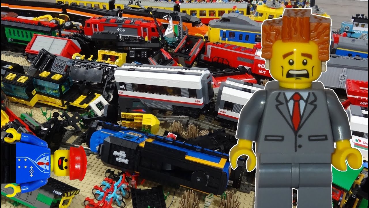 Awesome Lego train crash compilation - YouTube
