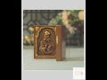 Orthodox Diptych of Mother Mary Holding Baby Jesus and Praying Cross Vintage Style Religious Bapt...