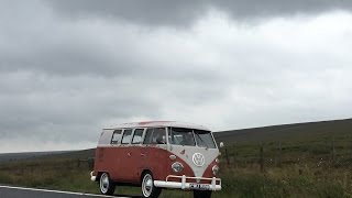 driving the A57 Snake Pass in a vintage VW split screen camper