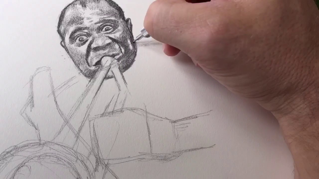 Draw Louis Armstrong  Norbertdraw 