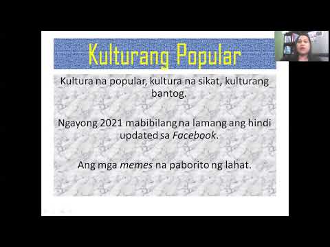 Kulturang Popular (Kahulugan ng Kultura, Popular at Kulturang Popular)