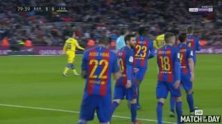 Gol de Aleix Vidal  Barcelona vs Las Palmas 5-0   La Liga 14 01 2017