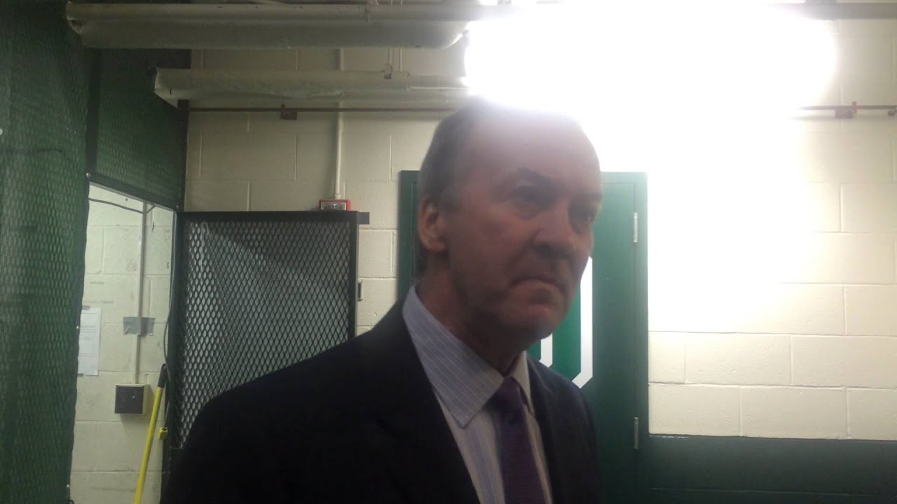 men's hockey champions trophy Dartmouth coach Bob Gaudet after win over No. 1 BU