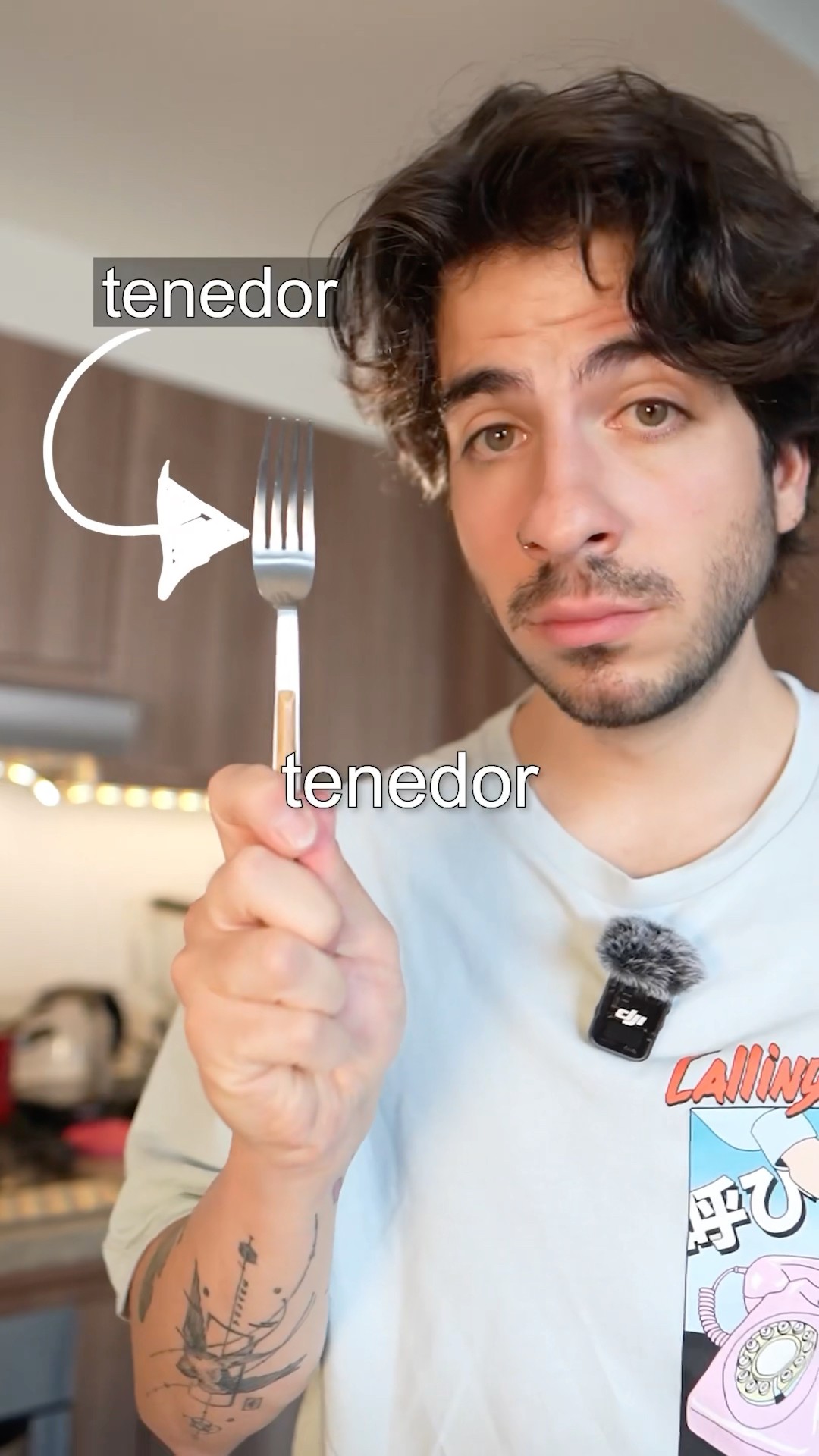 Bebí 1 litro de agua con un tenedor.