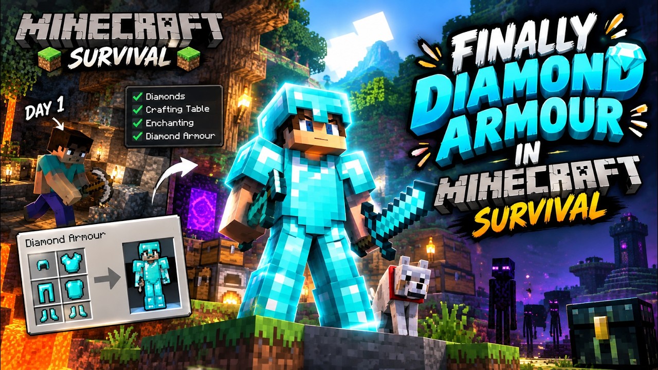 Finally Diamond Armour in Minecraft Survival Ep 2 - YouTube