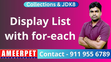 Display List using for each loop | Ameerpet Technologies | By Srinivas
